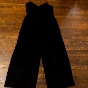 J. Crew Black Velvet Jumpsuit Size 00
